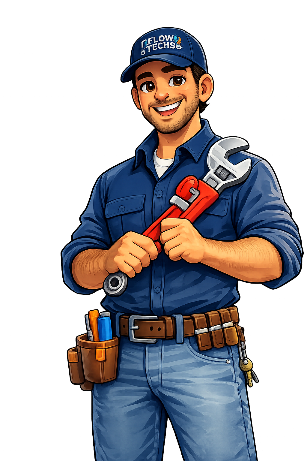 Flow Techs Master Plumber Cartoon